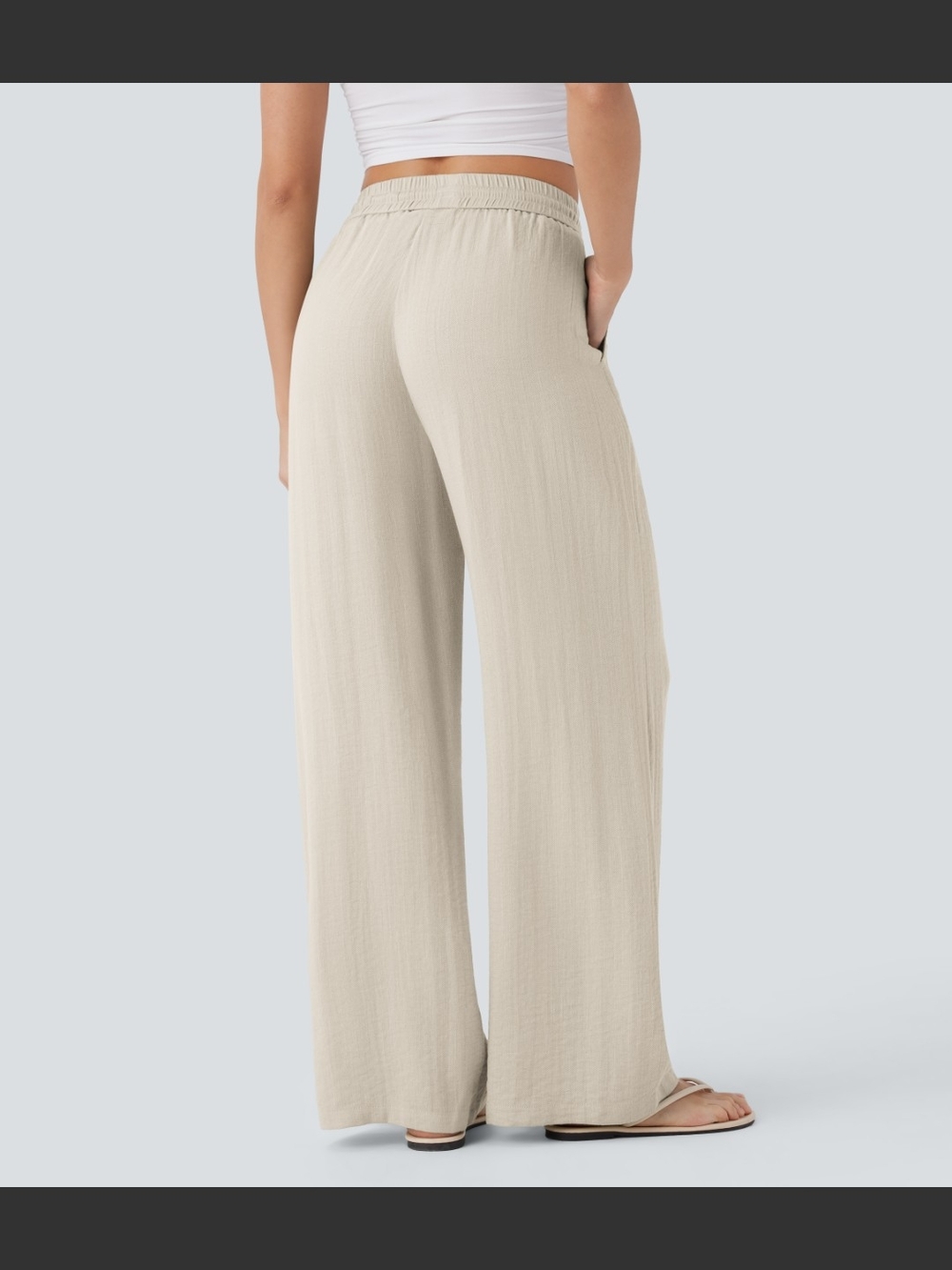 Halara HR Wide Leg Linen Pants - Picture 2 of 3